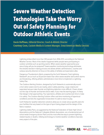 COACH & ATHLETIC DIRECTOR RECOMMENDS LIGHTNING DETECTION FOR OUTDOOR SAFETY.