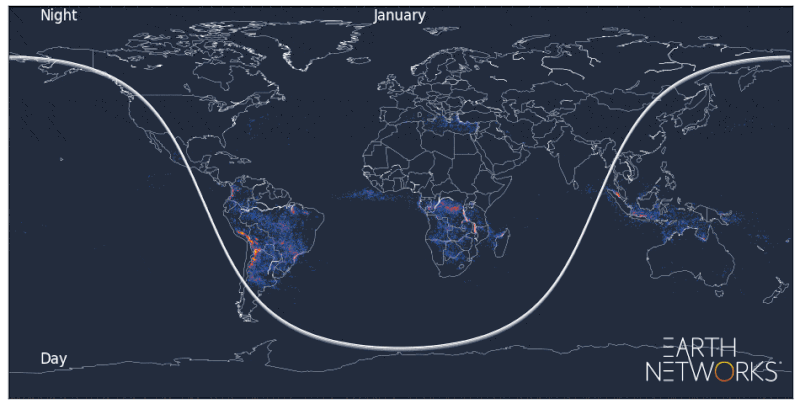 2019 Global Lightning Detected by Earth Networks